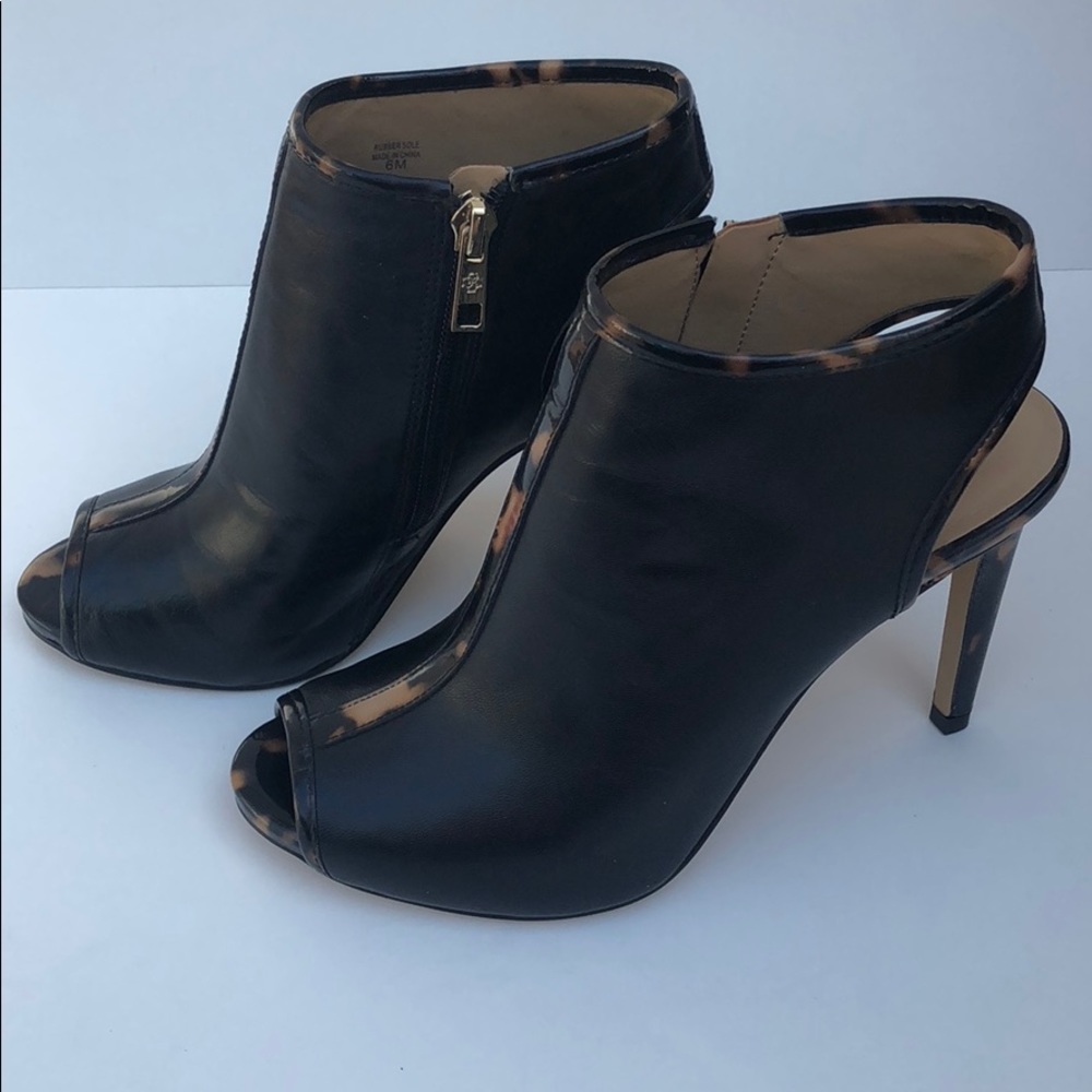 Ann Taylor Peep Toe Black Mule Slides Bootie NWOB - Picture 8 of 8